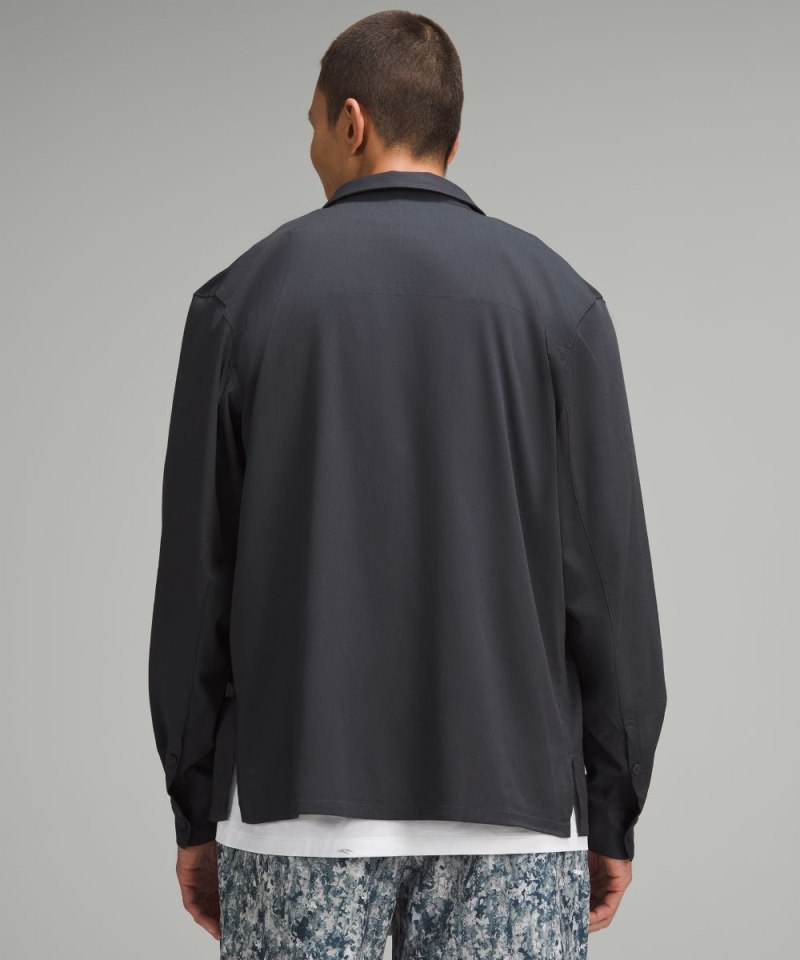 Lululemon Relaxed-Fit Long-Sleeve Button-Up Obsidian Online Outlet Sale