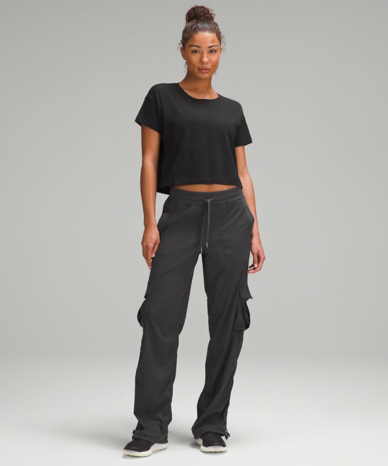 Lululemon Cates Cropped T-Shirt Black Online Outlet Sale