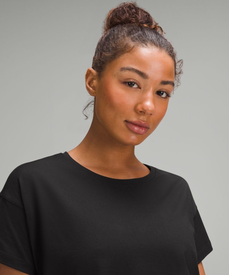 Lululemon Cates Cropped T-Shirt Black Online Outlet Sale