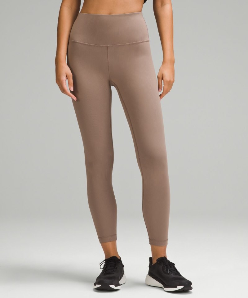 Lululemon Wunder Train High-Rise Ribbed Tight 25" Taupetastic Online Outlet Sale