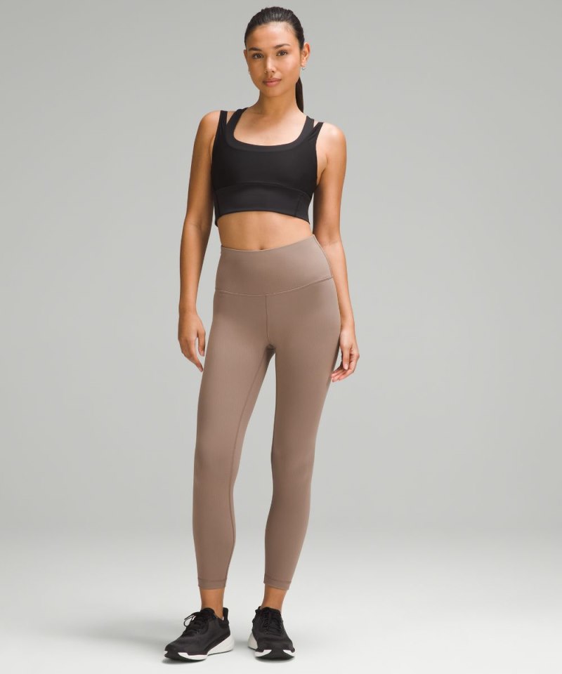 Lululemon Wunder Train High-Rise Ribbed Tight 25" Taupetastic Online Outlet Sale