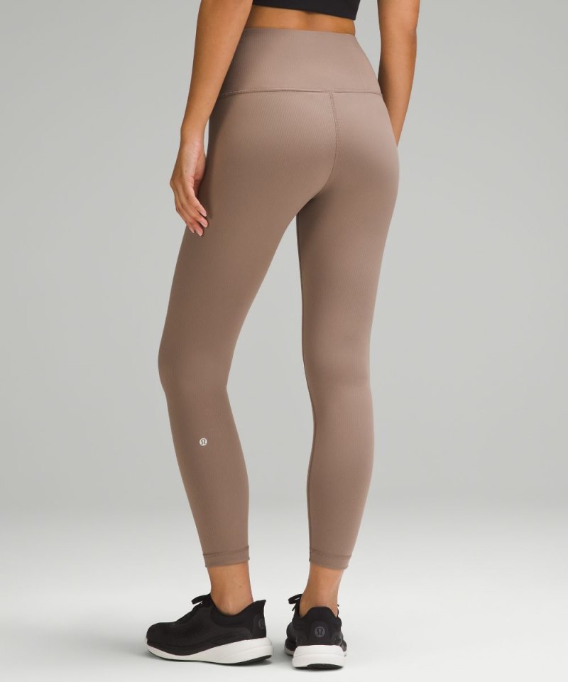Lululemon Wunder Train High-Rise Ribbed Tight 25" Taupetastic Online Outlet Sale