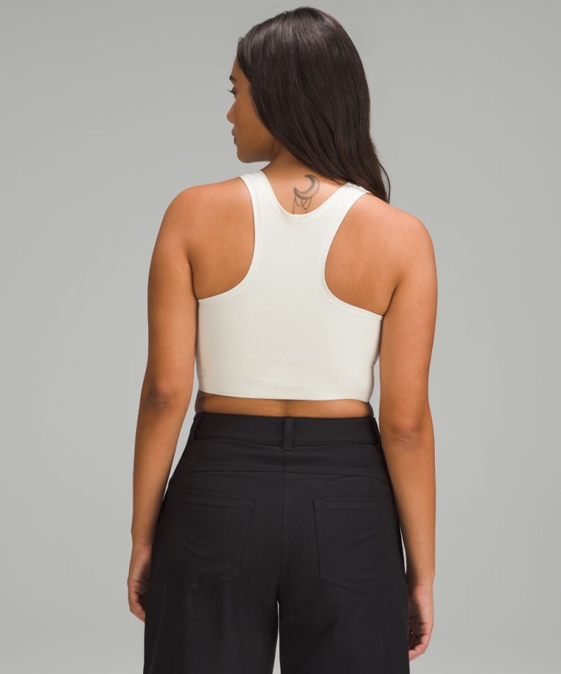 Lululemon Wundermost Ultra-Soft Nulu Scoop-Neck Cropped Tank Bone Online Outlet Sale