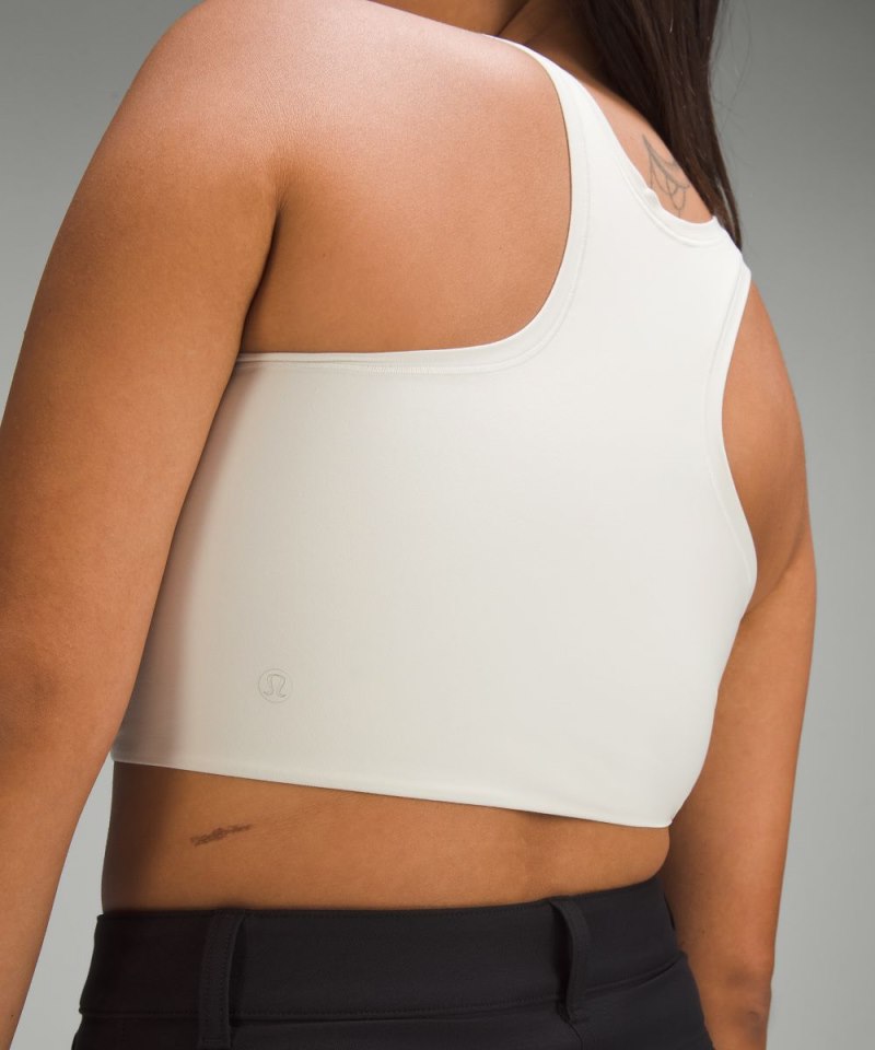 Lululemon Wundermost Ultra-Soft Nulu Scoop-Neck Cropped Tank Bone Online Outlet Sale