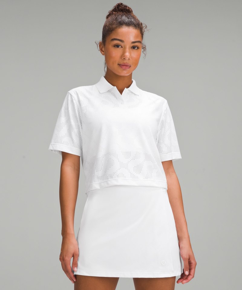 Lululemon Classic-Fit Short-Sleeve Polo Shirt *Logo White Online Outlet Sale