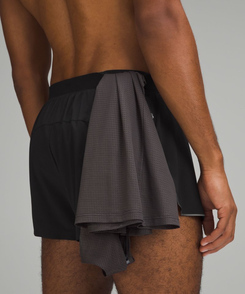 Lululemon Fast and Free Split Short 3" Black Online Outlet Sale