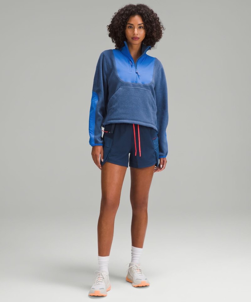Lululemon Fleece + Ripstop Hiking Pullover Pitch Blue / Pipe Dream Blue Online Outlet Sale