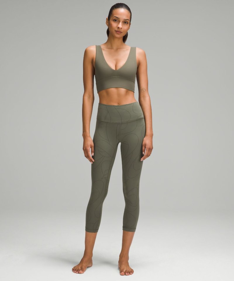 Lululemon lululemon Align™ V-Neck Bra *Light Support, A / B Cup Army Green Online Outlet Sale