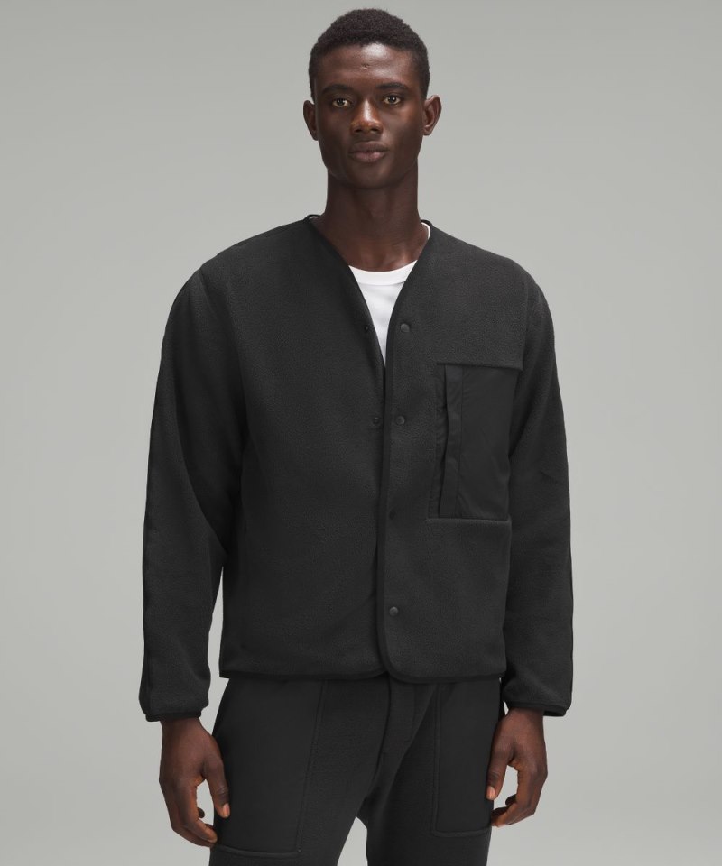 Lululemon Fleece Snap-Front Cardigan Black Online Outlet Sale