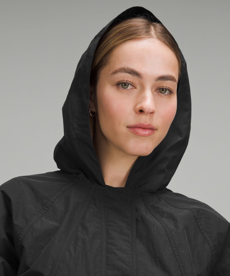 Lululemon Lightweight Woven Long Jacket Black Online Outlet Sale