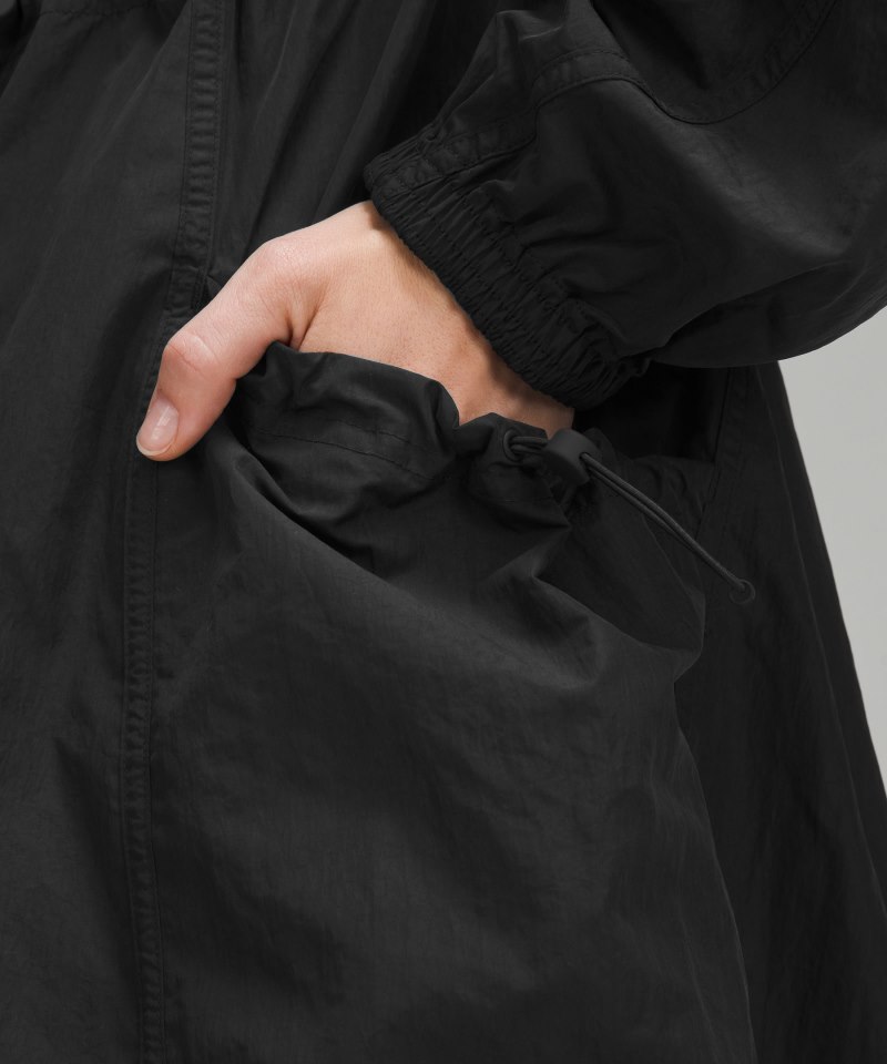 Lululemon Lightweight Woven Long Jacket Black Online Outlet Sale