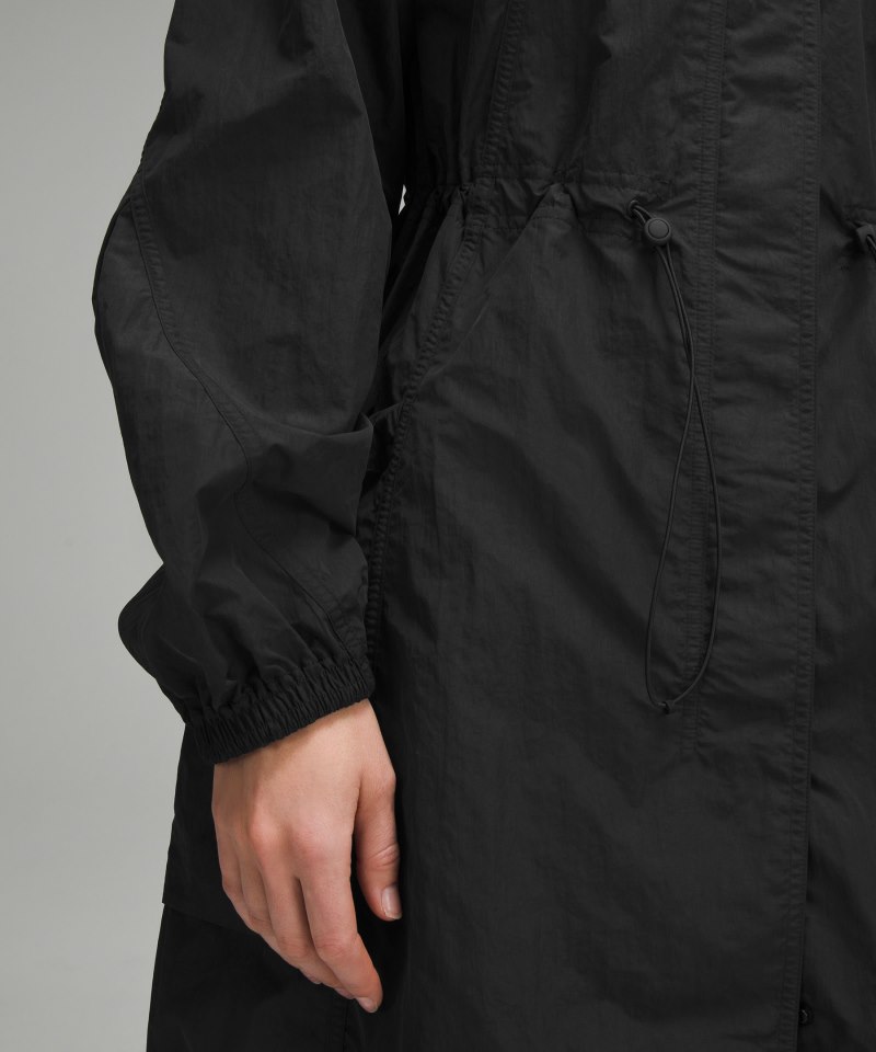 Lululemon Lightweight Woven Long Jacket Black Online Outlet Sale