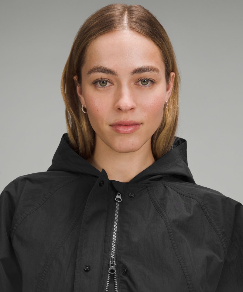 Lululemon Lightweight Woven Long Jacket Black Online Outlet Sale