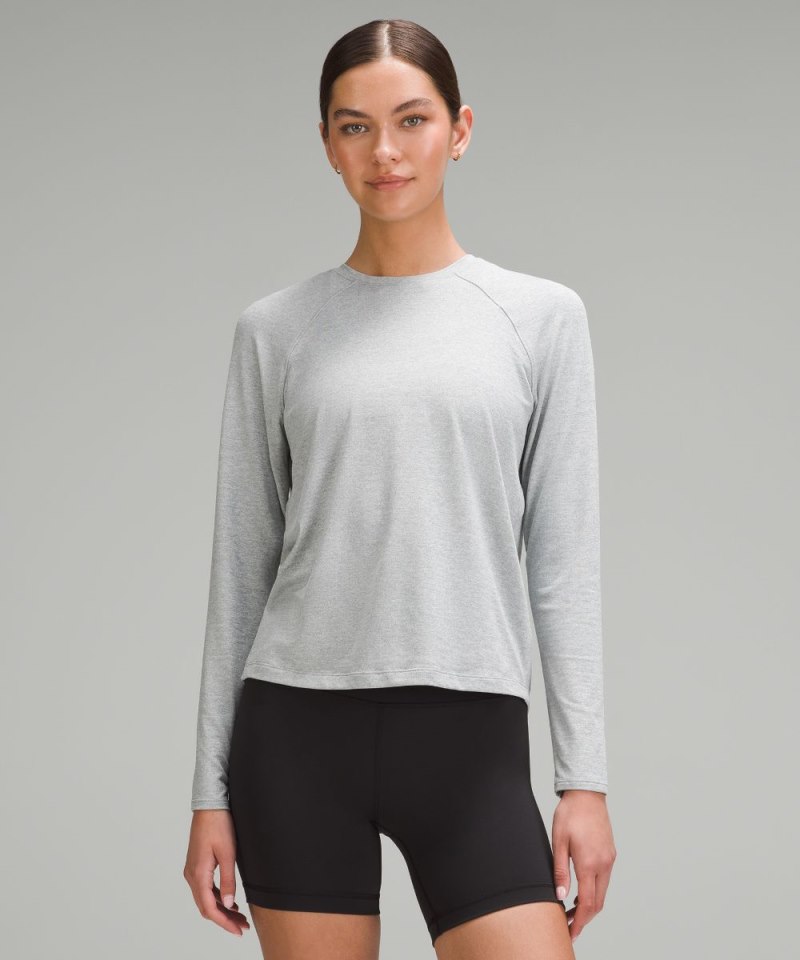 Lululemon License to Train Classic-Fit Long-Sleeve Shirt Heathered Rhino Grey Online Outlet Sale