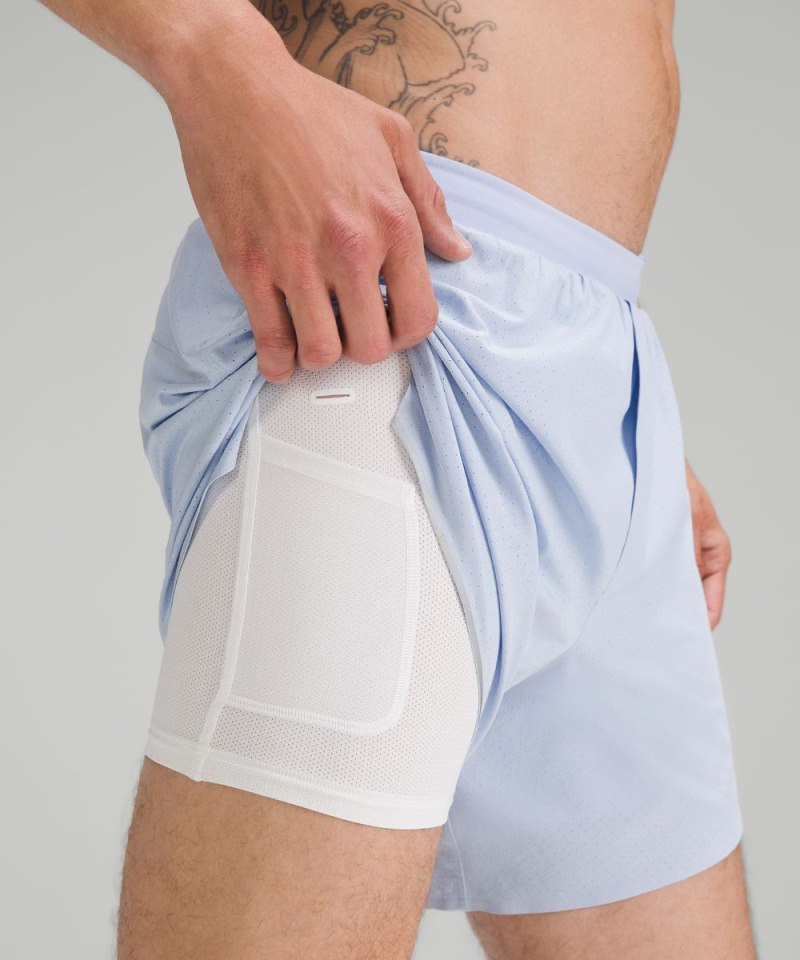 Lululemon Fast and Free Lined Short 6" Blue Linen Online Outlet Sale