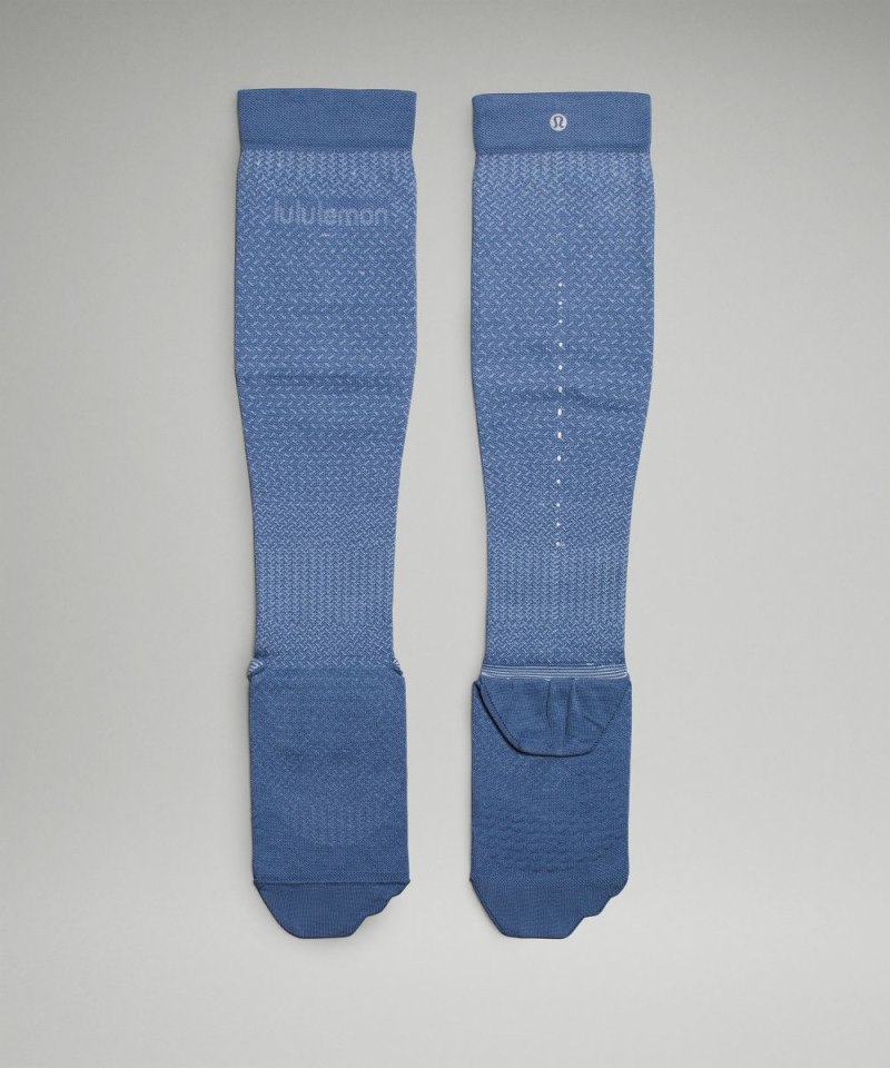 Lululemon Women's MicroPillow Compression Knee-High Running Socks *Light Cushioning Oasis Blue Online Outlet Sale