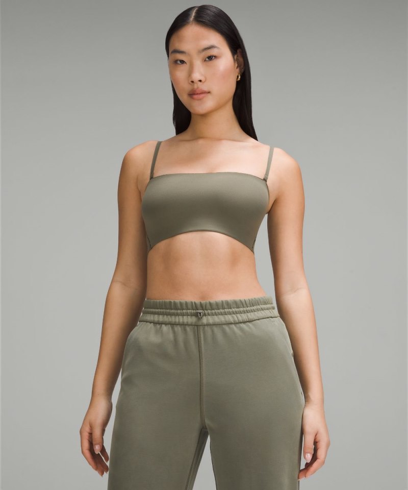Lululemon Wundermost Ultra-Soft Nulu Bandeau Bralette *A-D Cups Army Green Online Outlet Sale