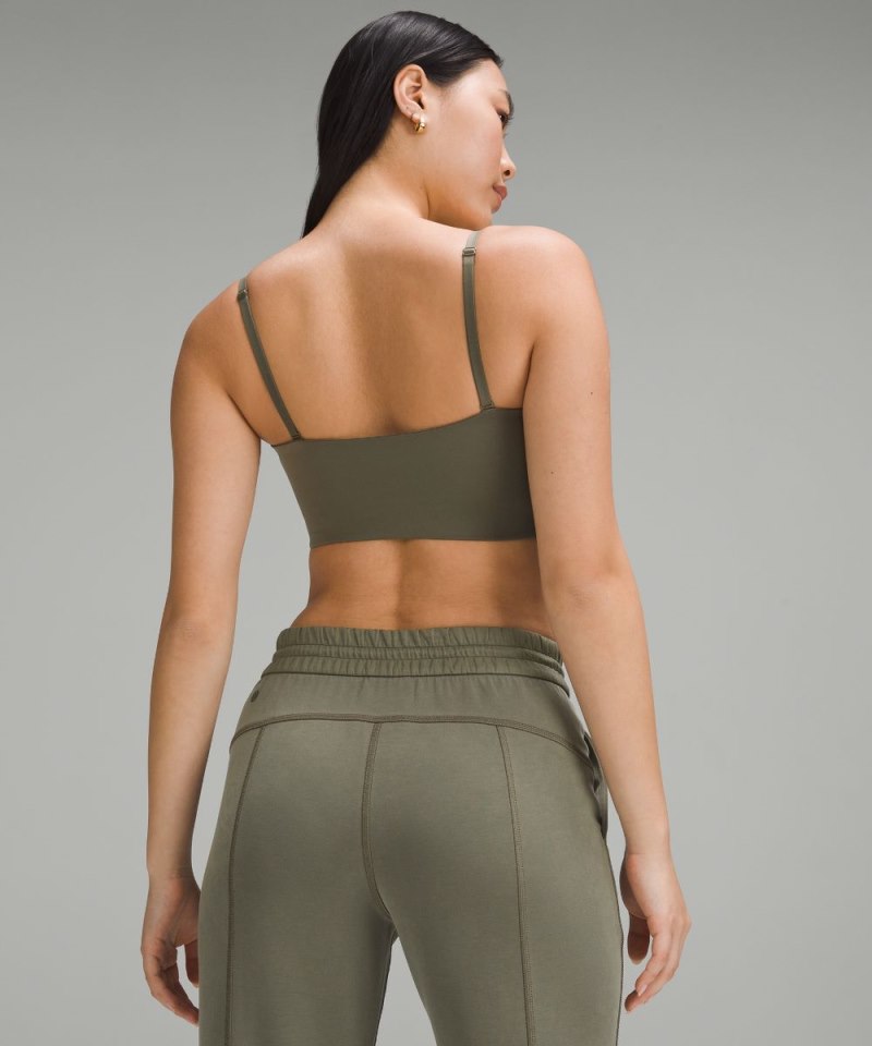 Lululemon Wundermost Ultra-Soft Nulu Bandeau Bralette *A-D Cups Army Green Online Outlet Sale
