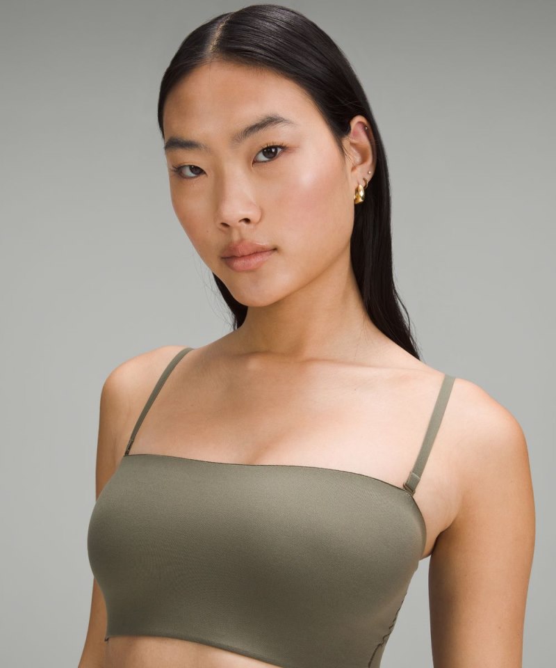 Lululemon Wundermost Ultra-Soft Nulu Bandeau Bralette *A-D Cups Army Green Online Outlet Sale