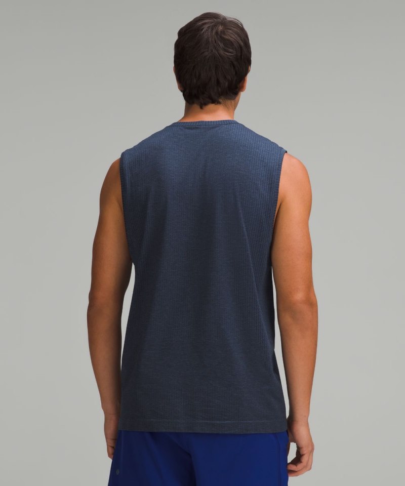 Lululemon Metal Vent Tech Sleeveless Shirt *Updated Fit Mineral Blue / True Navy Online Outlet Sale