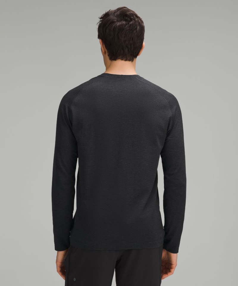 Lululemon Metal Vent Tech Long-Sleeve Shirt *Updated Fit Graphite Grey / Black Online Outlet Sale