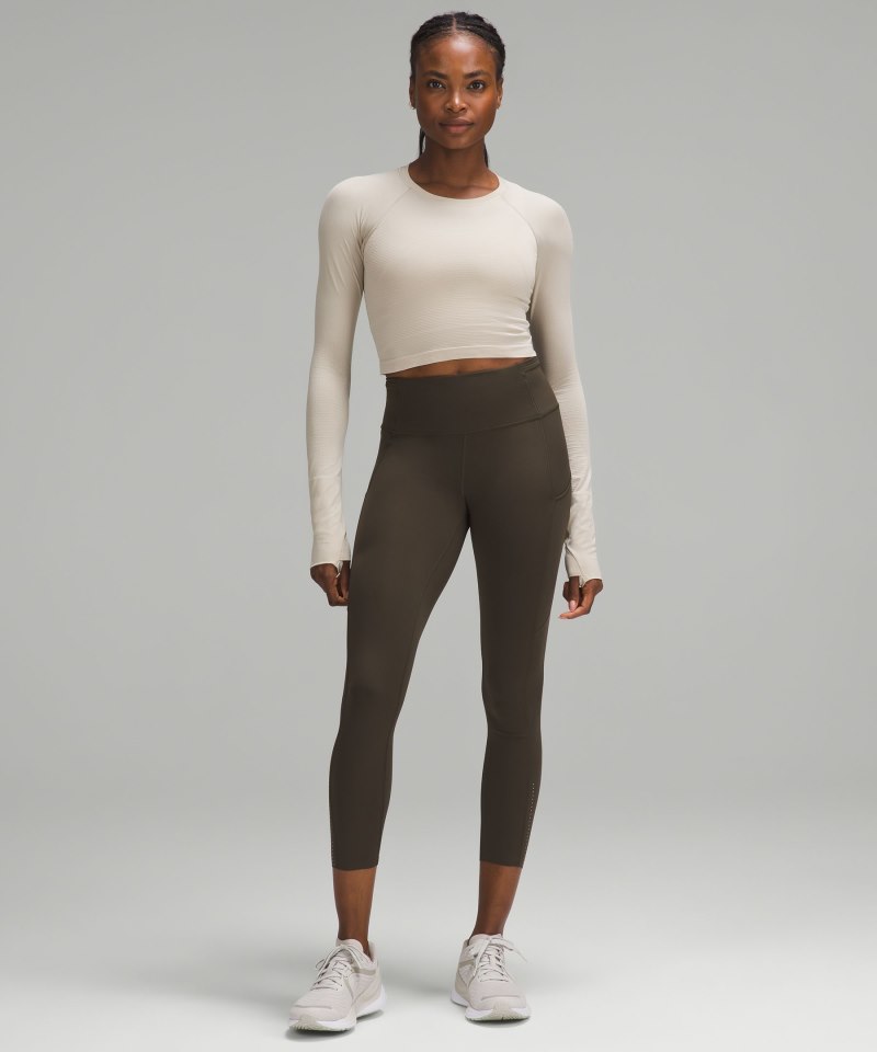 Lululemon Swiftly Tech Cropped Long-Sleeve Shirt 2.0 Mojave Tan / Mojave Tan Online Outlet Sale