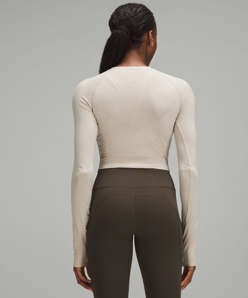 Lululemon Swiftly Tech Cropped Long-Sleeve Shirt 2.0 Mojave Tan / Mojave Tan Online Outlet Sale