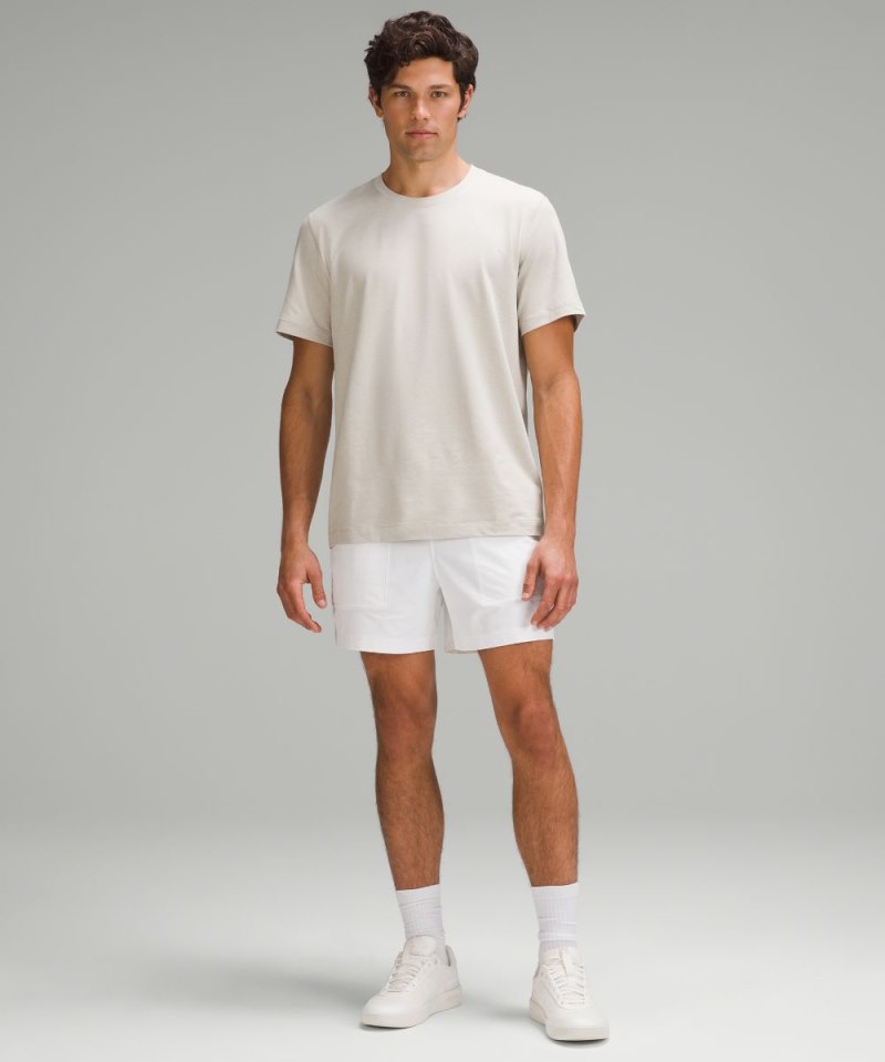 Lululemon Soft Jersey Short-Sleeve Shirt Heathered Mojave Tan / Heathered Bone Online Outlet Sale