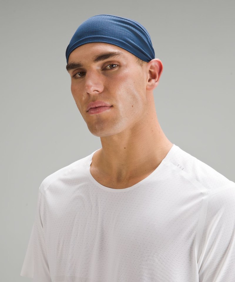 Lululemon Men's Metal Vent Tech Wide Headband Classic Navy / Mineral Blue Online Outlet Sale