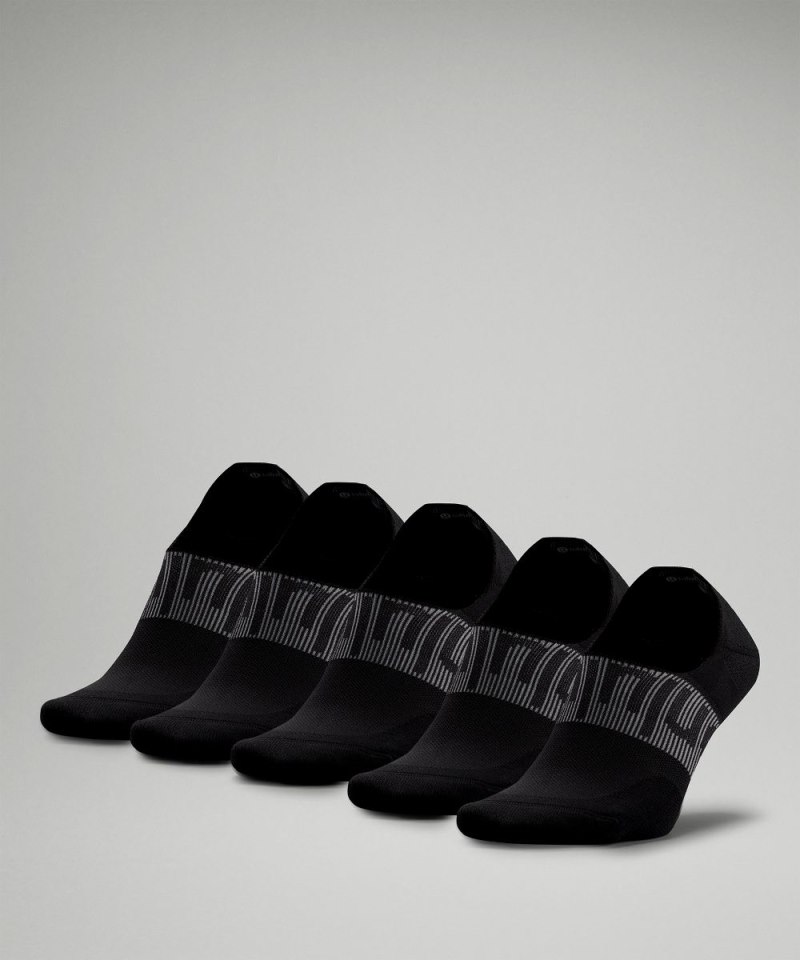 Lululemon Men's Power Stride No-Show Socks with Active Grip *5 Pack Black Online Outlet Sale