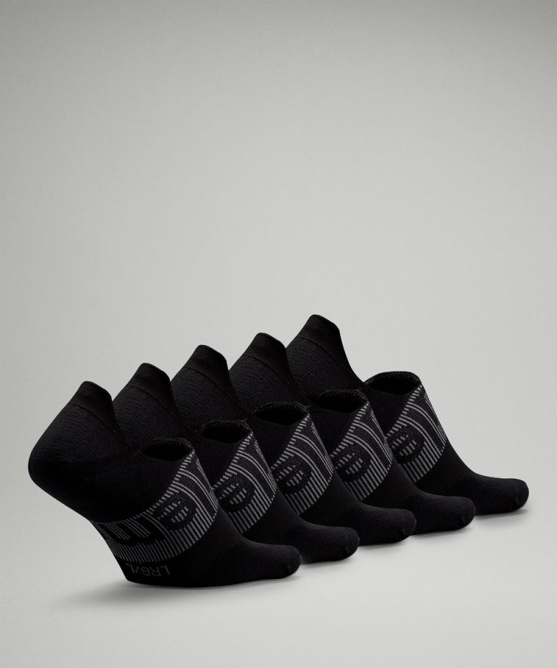 Lululemon Men's Power Stride No-Show Socks with Active Grip *5 Pack Black Online Outlet Sale