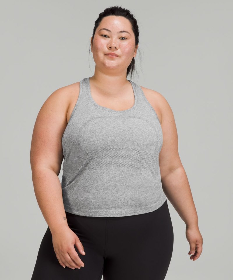 Lululemon Swiftly Tech Racerback Tank Top 2.0 *Race Length Slate / White Online Outlet Sale