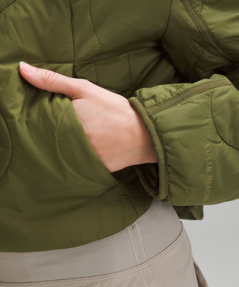 Lululemon Quilted Light Insulation Cropped Jacket Ether Green Online Outlet Sale