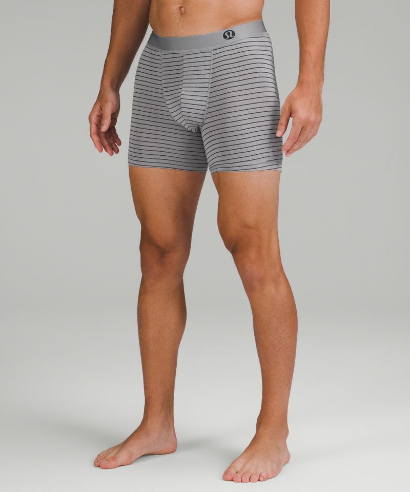 Lululemon Always In Motion Mesh Boxer 5" Pocket Stripe Rhino Grey Graphite Grey Online Outlet Sale