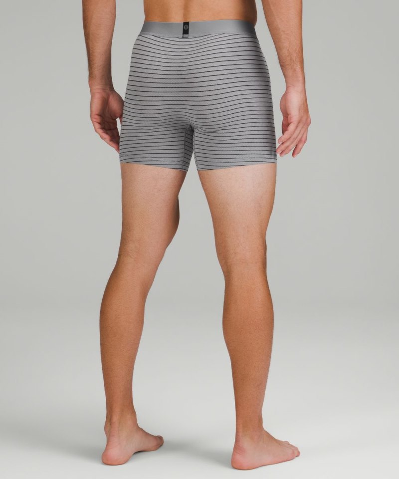 Lululemon Always In Motion Mesh Boxer 5" Pocket Stripe Rhino Grey Graphite Grey Online Outlet Sale