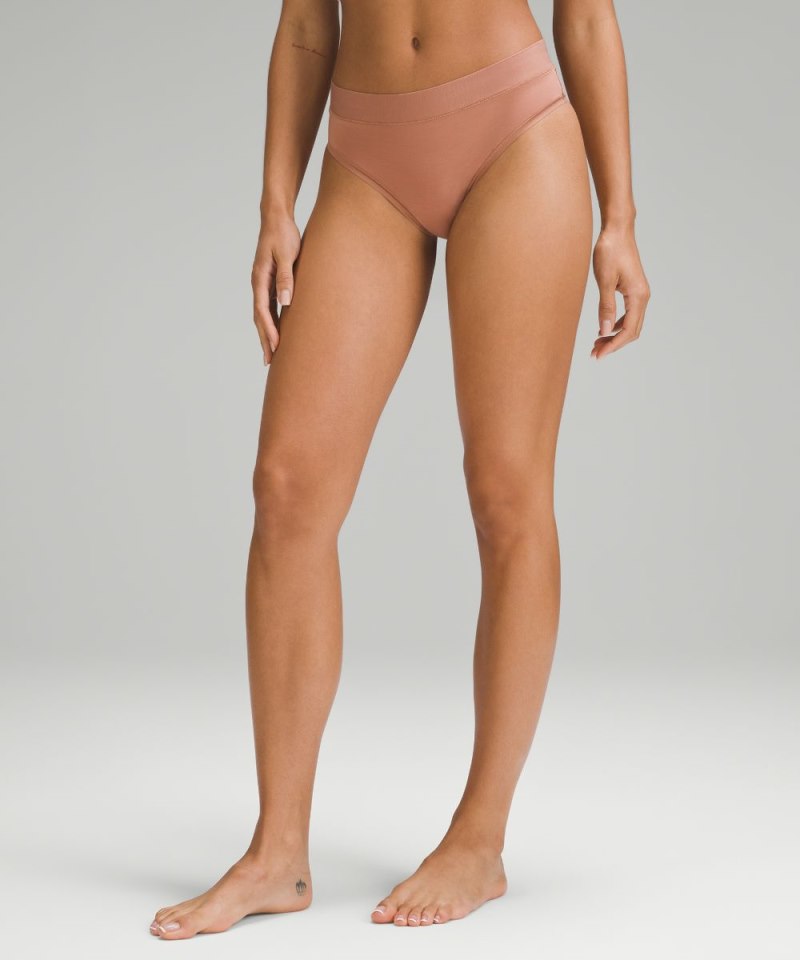 Lululemon UnderEase High-Rise Thong Underwear Dusty Clay Online Outlet Sale