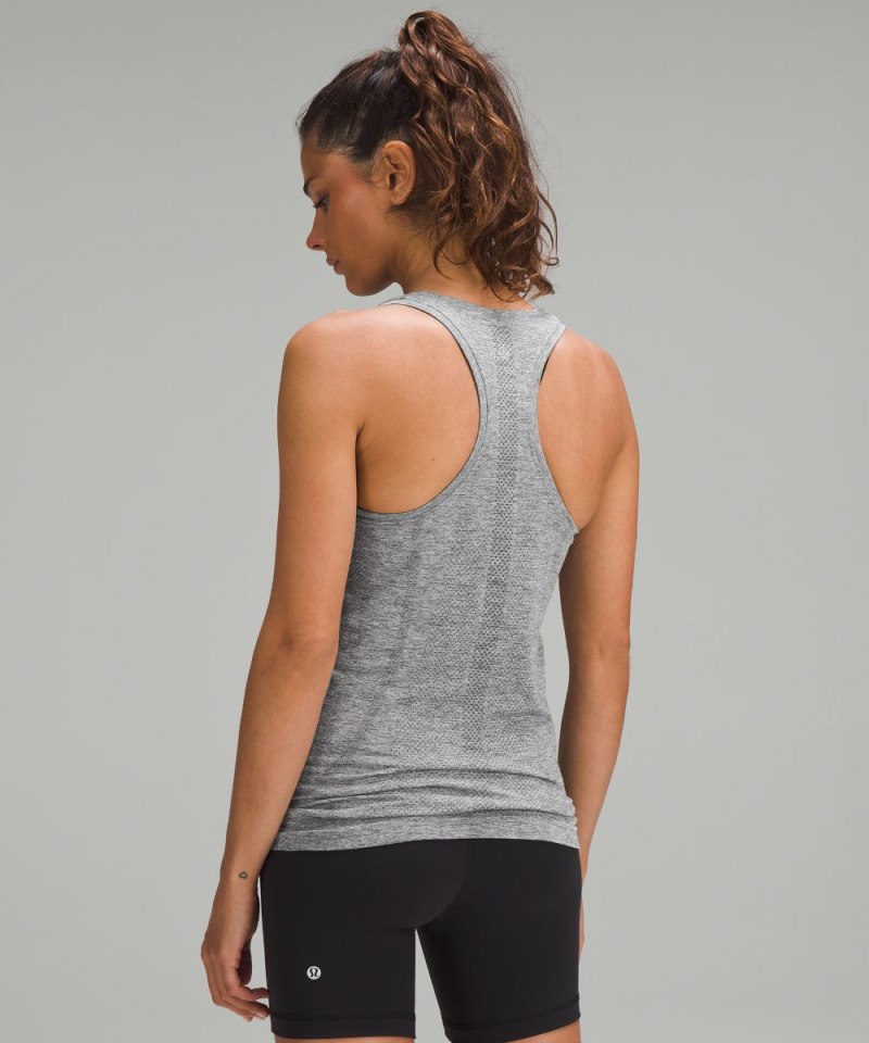 Lululemon Swiftly Tech Racerback Tank Top 2.0 *Hip Length Slate / White Online Outlet Sale