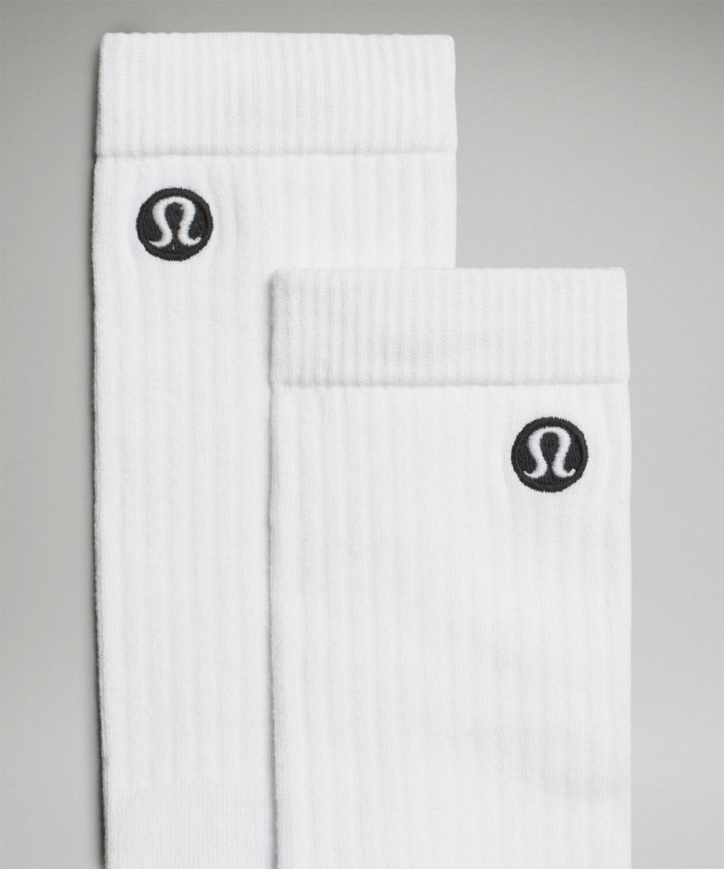 Lululemon Men's Daily Stride Ribbed Comfort Crew Socks *3 Pack White Online Outlet Sale