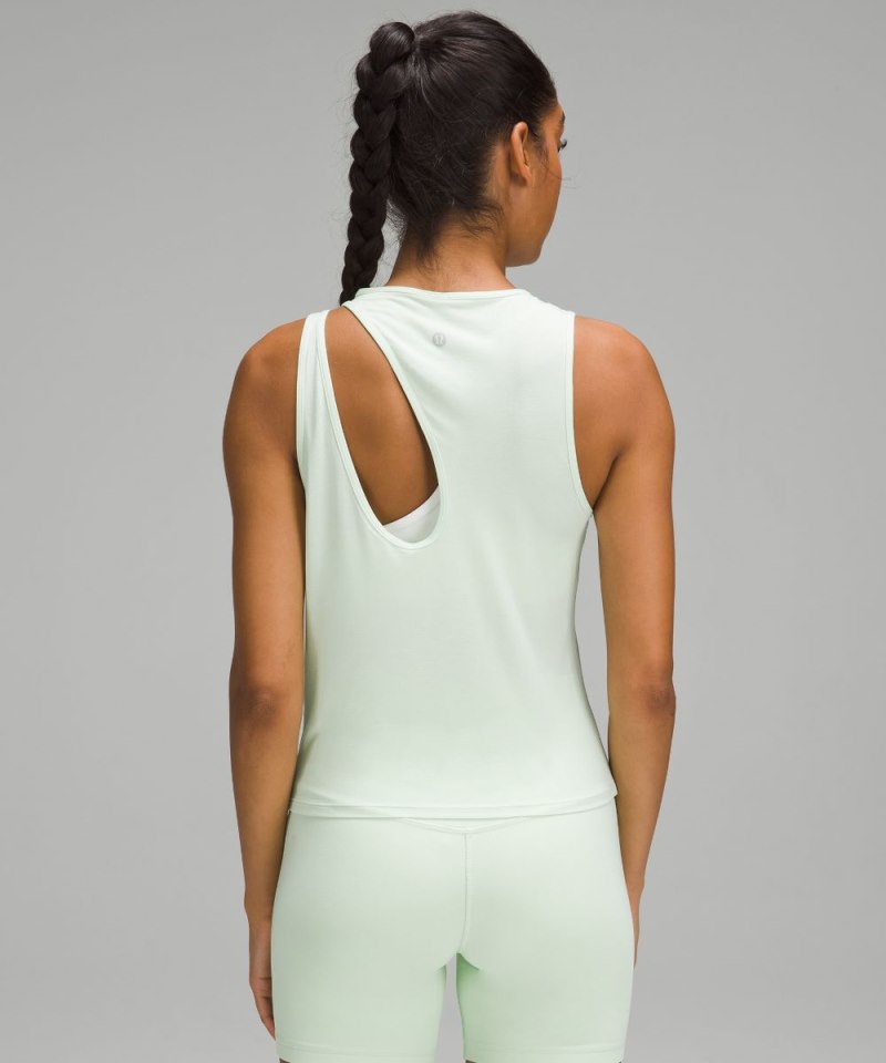 Lululemon Shoulder Cut-Out Yoga Tank Top Kohlrabi Green Online Outlet Sale