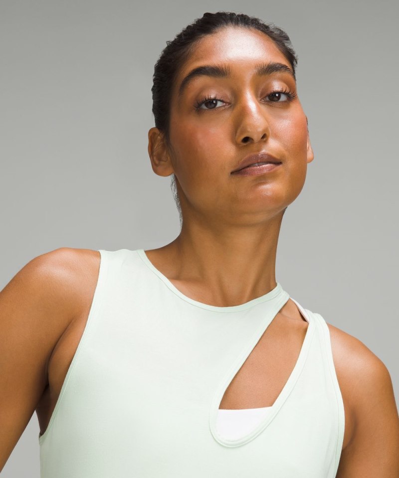 Lululemon Shoulder Cut-Out Yoga Tank Top Kohlrabi Green Online Outlet Sale