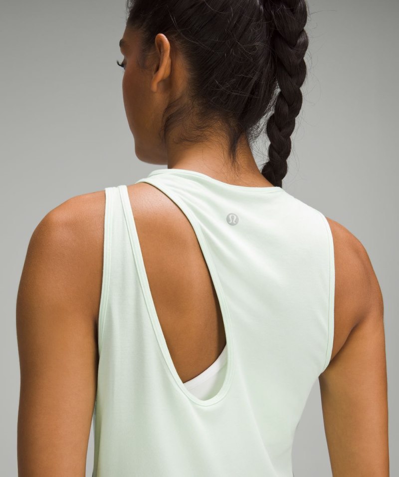 Lululemon Shoulder Cut-Out Yoga Tank Top Kohlrabi Green Online Outlet Sale