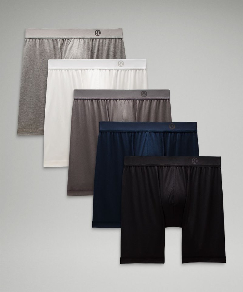 Lululemon Always In Motion Long Boxer 7" 5 Pack Black / True Navy / Traverse Grey / Heathered Core Medium Grey / White Online Outlet Sale