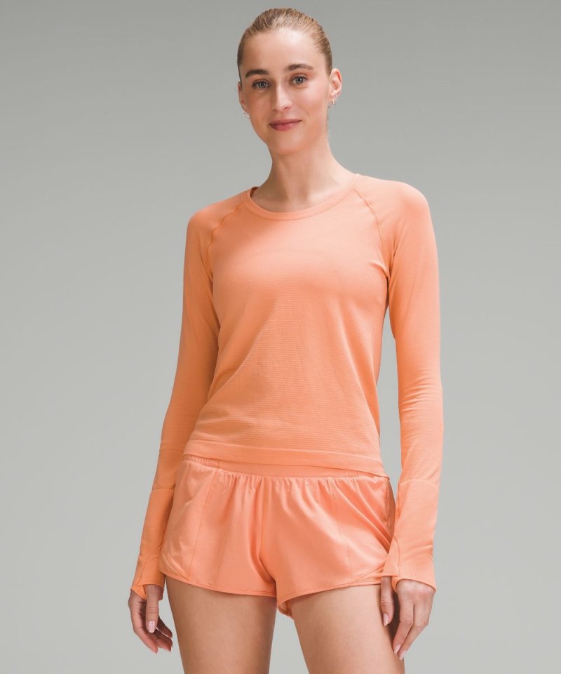 Lululemon Swiftly Tech Long-Sleeve Shirt 2.0 *Race Length Coral Kiss / Coral Kiss Online Outlet Sale
