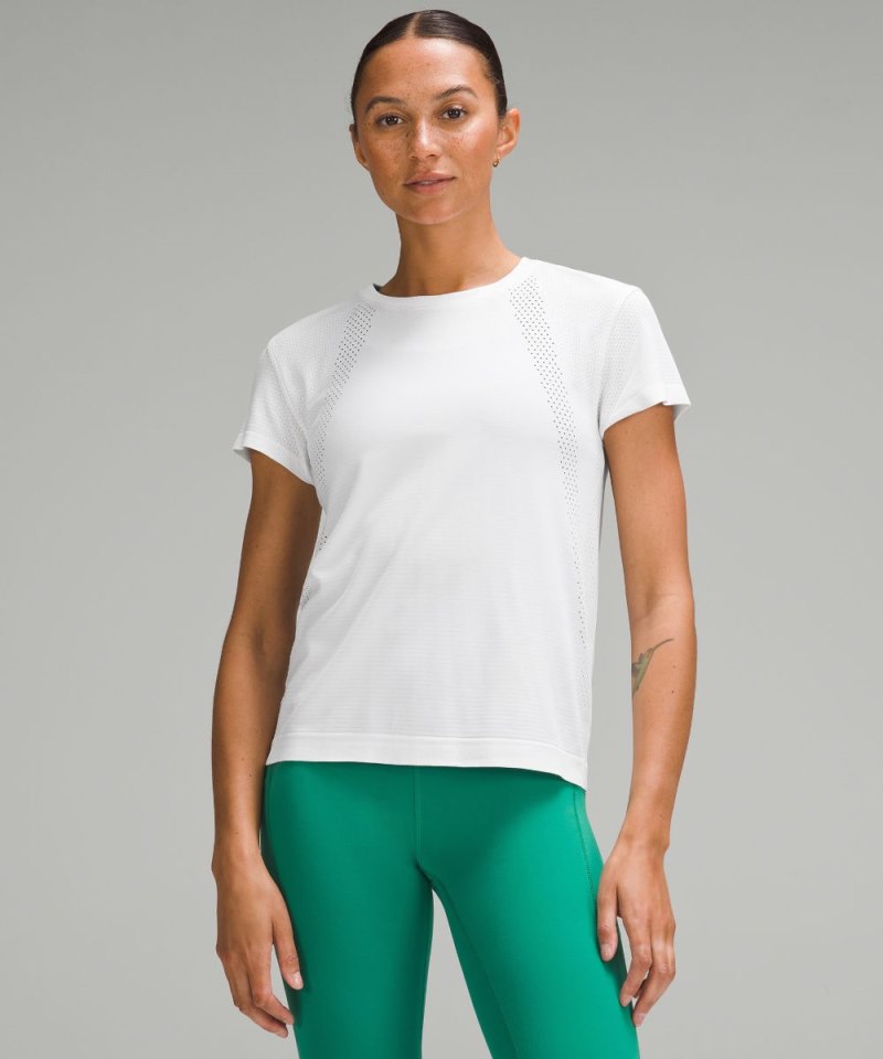 Lululemon Train to Be Short-Sleeve Shirt White / White Online Outlet Sale