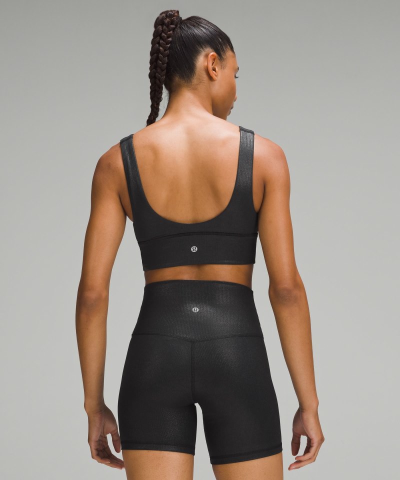 Lululemon lululemon Align™ Ribbed V-Neck Bra *Light Support, A / B Cup Shine Black Online Outlet Sale