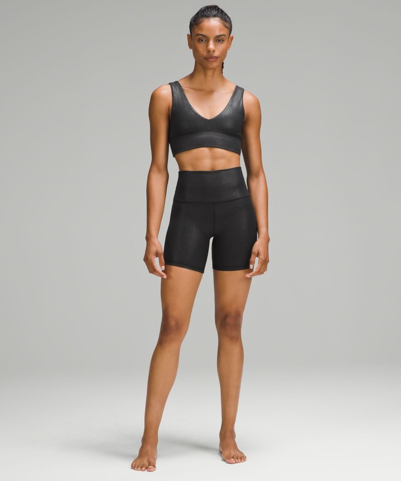 Lululemon lululemon Align™ Ribbed V-Neck Bra *Light Support, A / B Cup Shine Black Online Outlet Sale