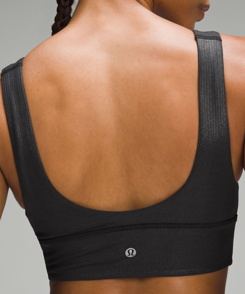 Lululemon lululemon Align™ Ribbed V-Neck Bra *Light Support, A / B Cup Shine Black Online Outlet Sale