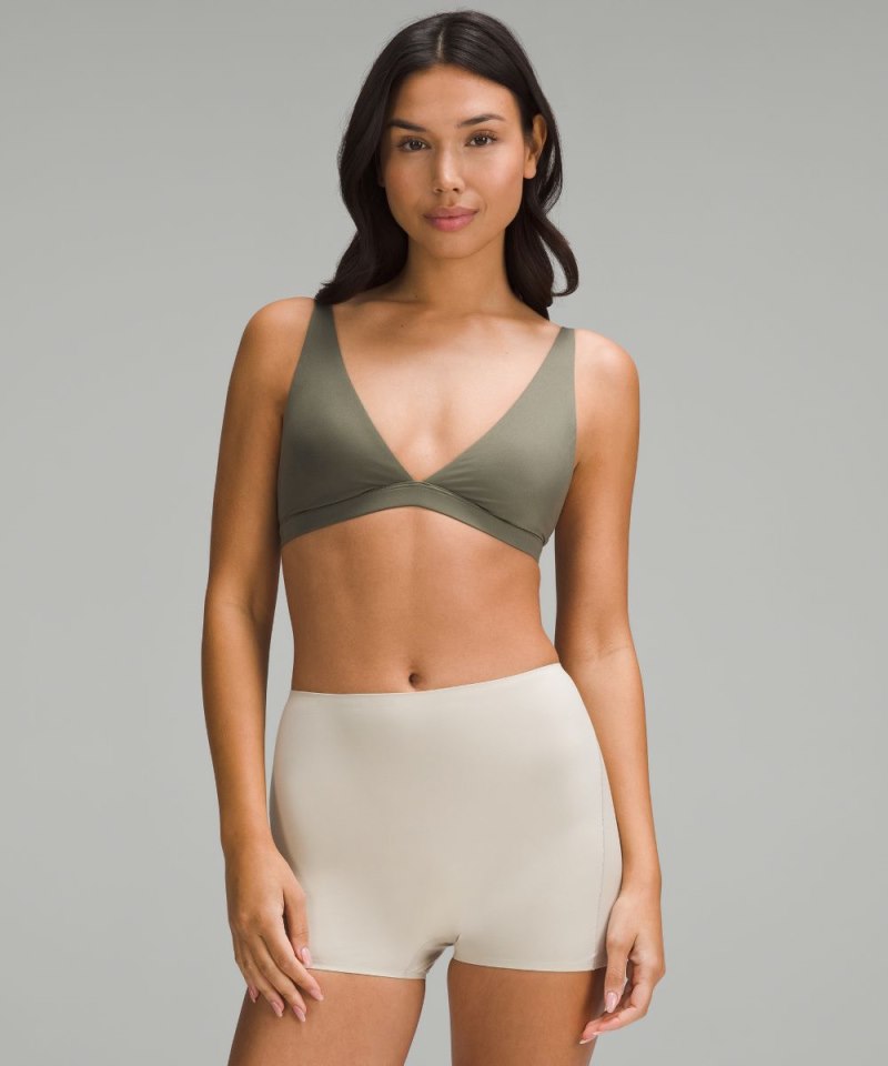 Lululemon Wundermost Ultra-Soft Nulu Triangle Bralette A–D Cups Army Green Online Outlet Sale