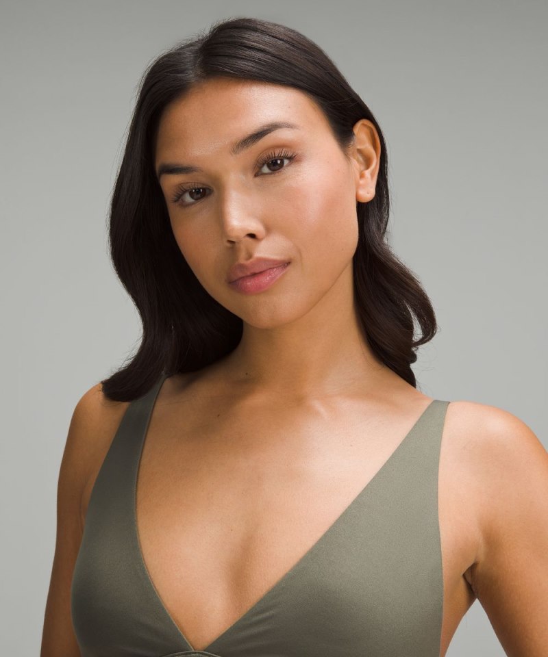 Lululemon Wundermost Ultra-Soft Nulu Triangle Bralette A–D Cups Army Green Online Outlet Sale