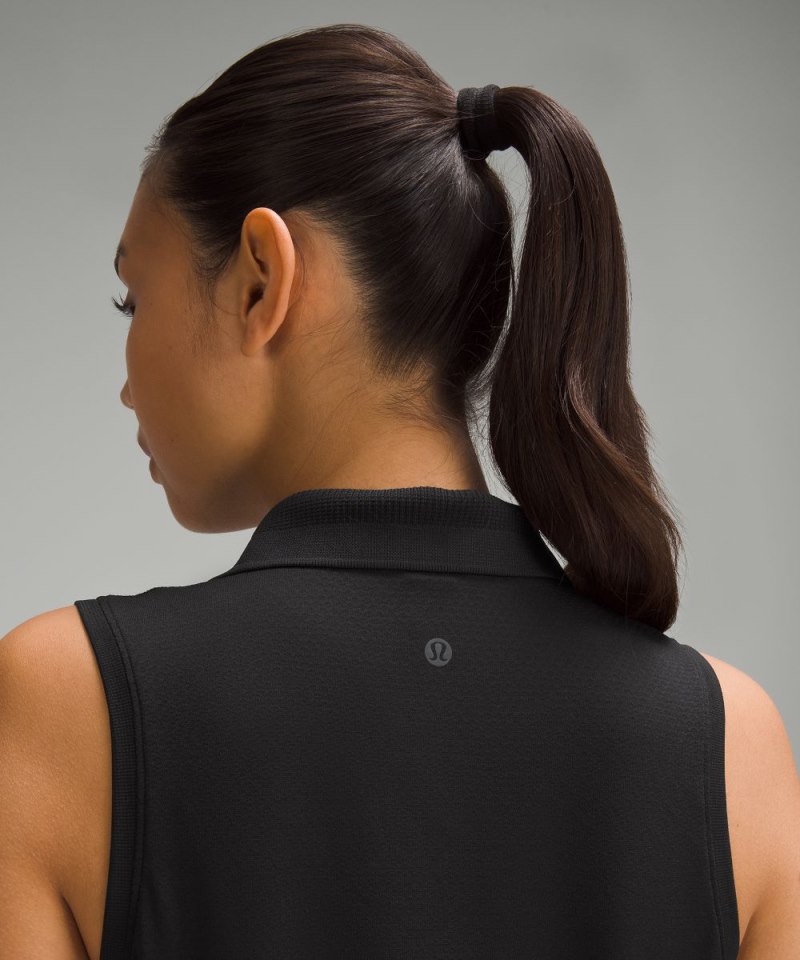 Lululemon Swiftly Tech Sleeveless Polo Shirt *Colour Tip Black / Black / White Online Outlet Sale